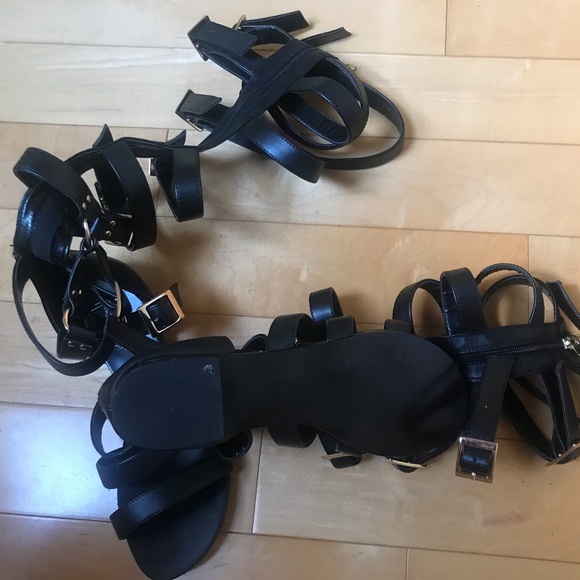 BNIB Haus Von Lila Dogma Gladiator Black Gold sz8 - Picture 2 of 12